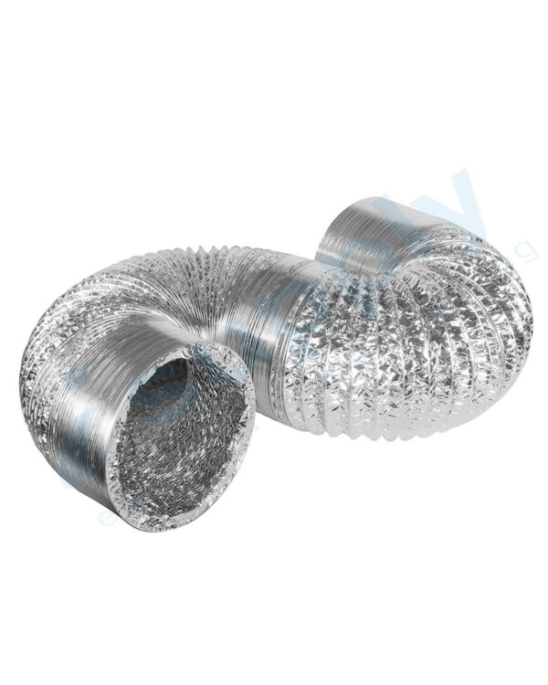 6'' / 150mm Flexible Ducting 6M Dual Aluminum Ventilation Foil Silver Fan Duct
