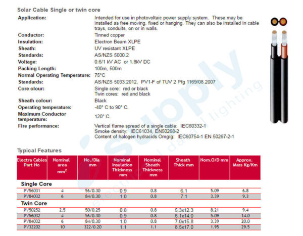 6mm² 2 Core Twin LSZH solar cable 1.5kV DC 100m SLRCBL4 - Image 2