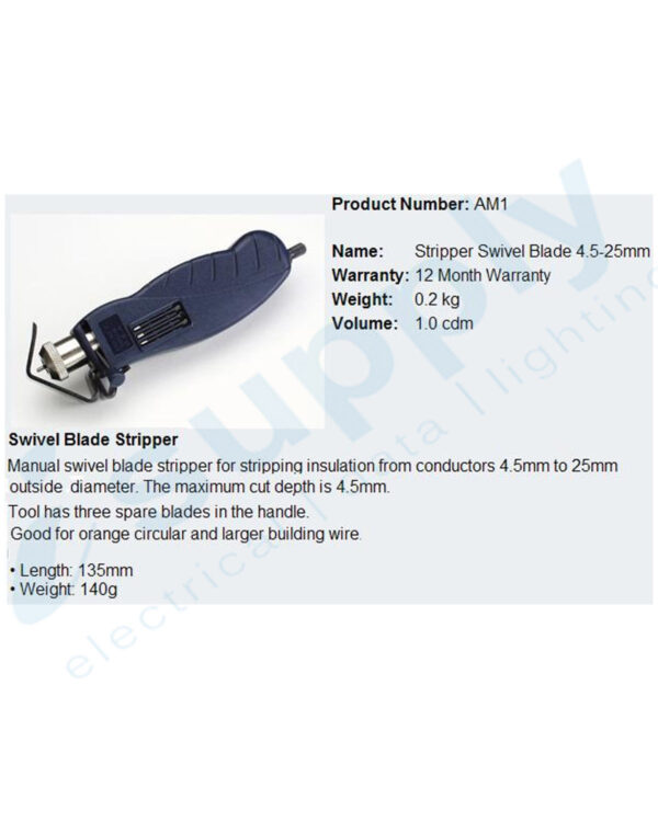 CABAC STRIPPER SWIVEL BLADE 4.5-25MM OD AM1 - Image 2