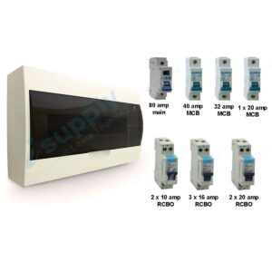COMPLETE 18 Pole Distribution Board Switchboard Safety RCD Main MCB Way 18p RCBO