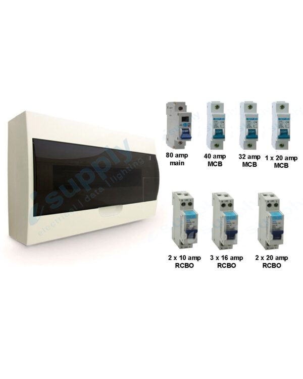 COMPLETE 18 Pole Distribution Board Switchboard Safety RCD Main MCB Way 18p RCBO