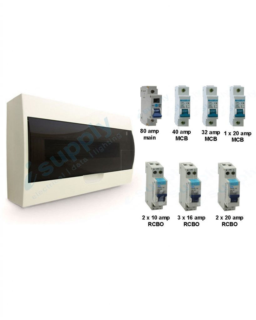 COMPLETE 18 Pole Distribution Board Switchboard Safety RCD Main MCB Way 18p RCBO