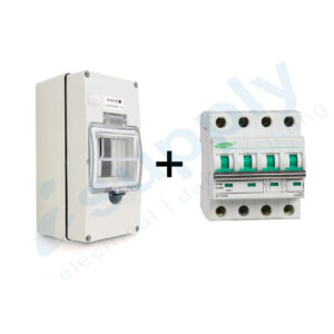 Circuit Breaker 20A 4 Pole MCB DC1000V (Non polarised) Waterproof Enclosure