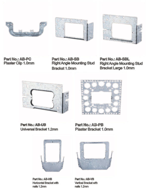 100 x Clipsal Compatible RECESSED PLASTER BRACKET RENDER