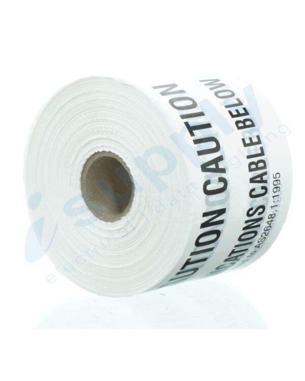 Communication Underground Warning Tape - WHITE 500 metres - Image 2