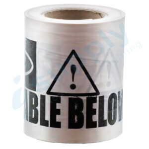 Communication Underground Warning Tape - WHITE 500 metres