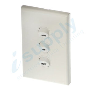 DEXTON 3 Gang Wall Switch – LIGHT FAN HEAT – DXWS3/LFH