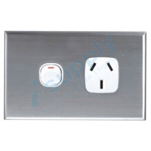 DEXTON Single powerpoint stainless steel cover plate DXWGPO1/ASC
