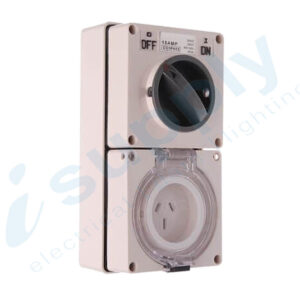 PULSET Single Phase 3 Flat Pin Combo Switch & Socket 15A IP/CO1PH15