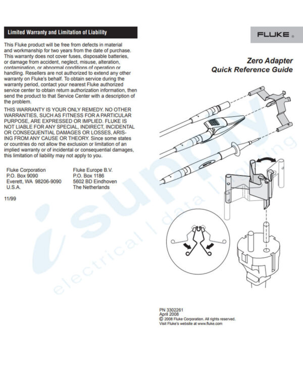 Fluke ZERO ADAPTER FOR TEST LEAD COMPENSATION FLUZEROADAPTER - Image 3