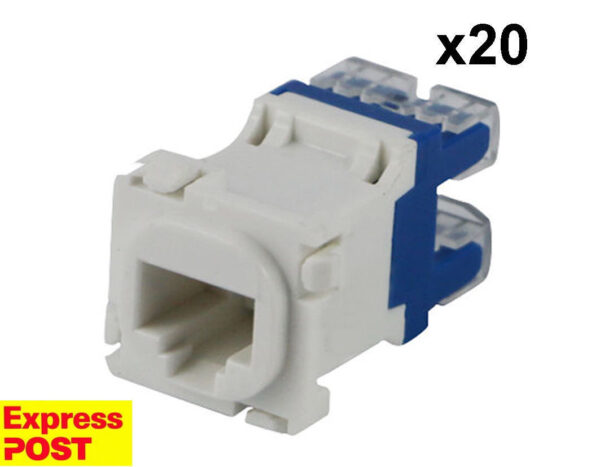 20 x CLIPSAL COMPATIBLE CAT6 RJ45 Data Inserts Jacks Mech EXPRESS POST