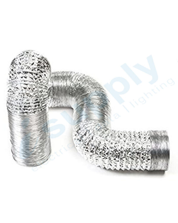 4'' / 100mm Flexible Ducting 6M Dual Aluminum Ventilation Foil Silver Fan Duct - Image 4