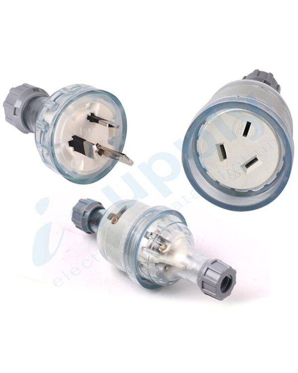 15A 3 Pin MALE Extension Lead Plug Transparent 250V Volt 15 Amp - Image 2