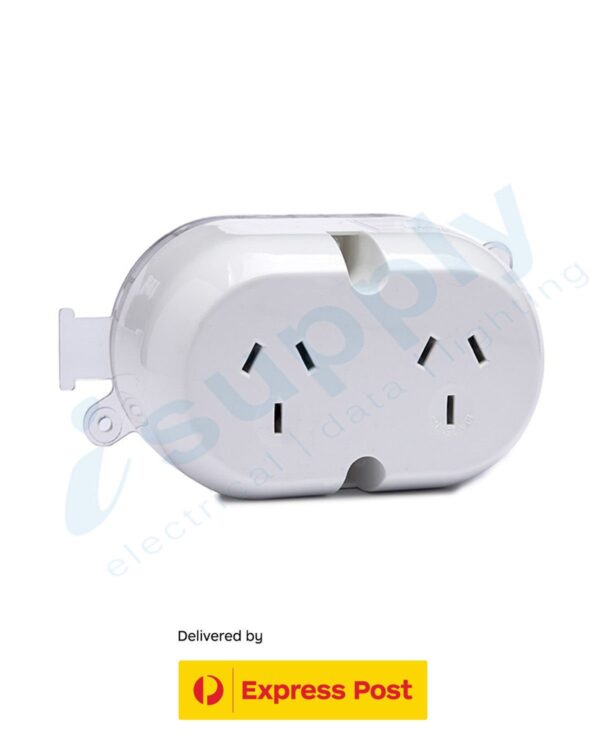 5 x Double Surface Socket / Plug Base White GPO EXPRESS POST - Image 2