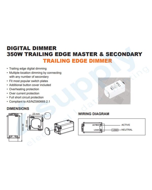 CLIPSAL Compatible DEXTON Touch Light Switch Dimmer Universal 2 in 1 Mechanism - Image 3