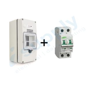 Circuit Breaker 20A 2 Pole MCB DC 500V (Non polarised) Waterproof Enclosure