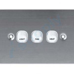 DEXTON FLAT STAINLESS STEEL 3 Gang Wall Switch -  LIGHT FAN HEAT