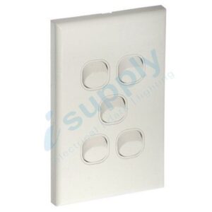 DEXTON 5 Gang Five Light Switch White Standard DXWS5