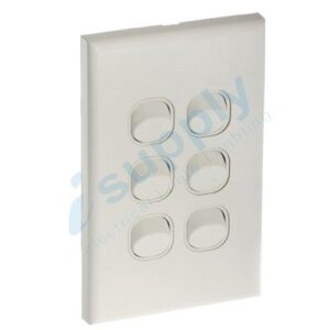DEXTON 6 Gang Six Light Switch White Standard DXWS6