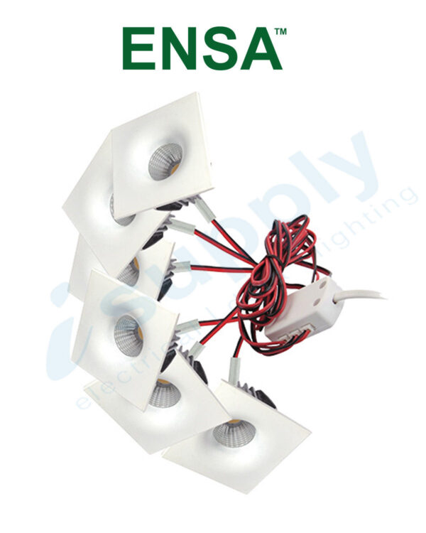 ENSA 6 Square 3W LED Dimmable Cabinet Lights (3000K) LDL-BA3-FW2 - Image 2