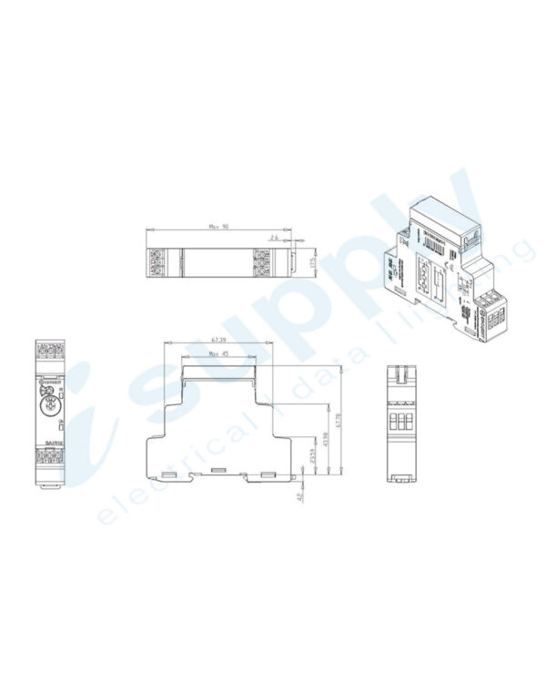 PULSET 12 Minute Analog Din Rail Mounted 1 Pole Timer Count Down Unit - Image 3