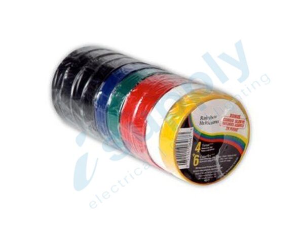 PVC Electrical Insulation RAINBOW Tape Pack of 10