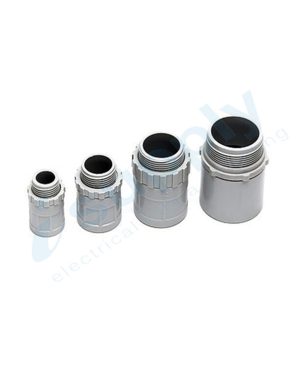 10 X 20mm Plain to Screwed Adapter with Locking Ring Conduit screw - Image 2