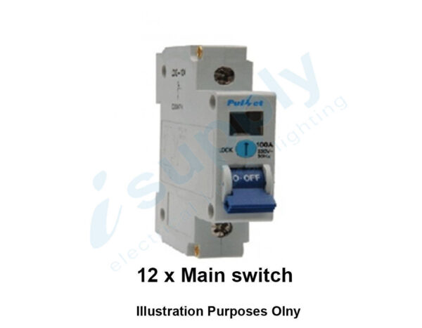 12 x 1 Pole Main Switch 80 Amp 80a MCB