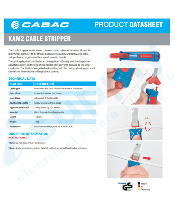 CABAC Swivel Blade Stripper 28-35mm (1/each) KAM2 - Image 3