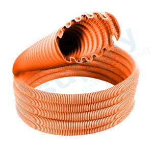 Corrugated Conduit 25mm x 50mtr Roll Orange Heavy Duty