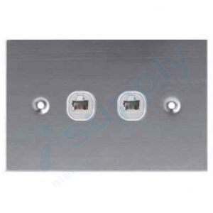 DEXTON DATA INTERNET RJ45 FLAT STAINLESS STEEL SWITCH 2 Gang