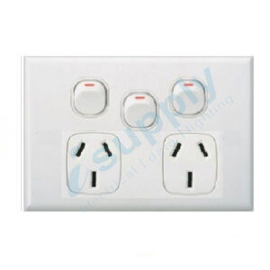 DEXTON Double Power Point Extra Switch Slim 5mm GPO 10a DXGP02X
