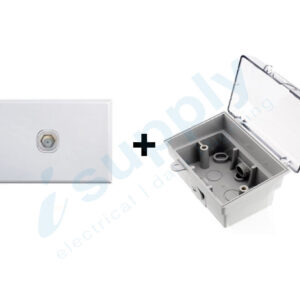 DEXTON F Type Antenna Outlet Socket + Weatherproof Box Lock Clear Lid