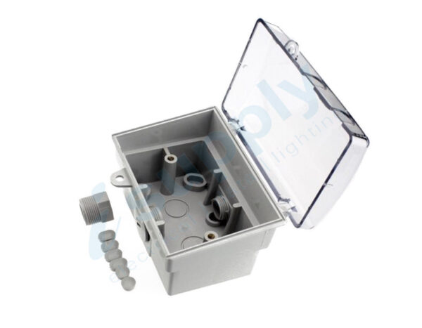 DEXTON Single Power Point 15 amp + Weatherproof Box Lock Clear Lid - Image 4