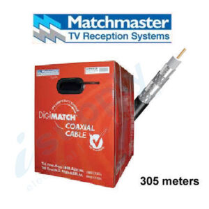 Matchmater RG6 Quad-shield Cable 305M Dispenser Box FOXTEL APPROVED 06MM-E6QB