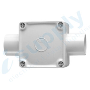 10 x SQUARE JUNCTION BOXES - 40mm 2 Way Entry PVC