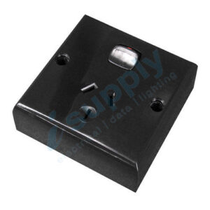 TRANSCO Single Power Point Double Pole Deep Mount Black P1DD/B