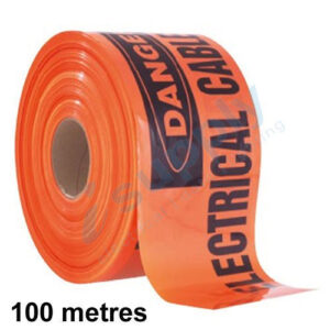 UNDERGROUND WARNING TAPE – SAFETY – ORANGE 100 metres
