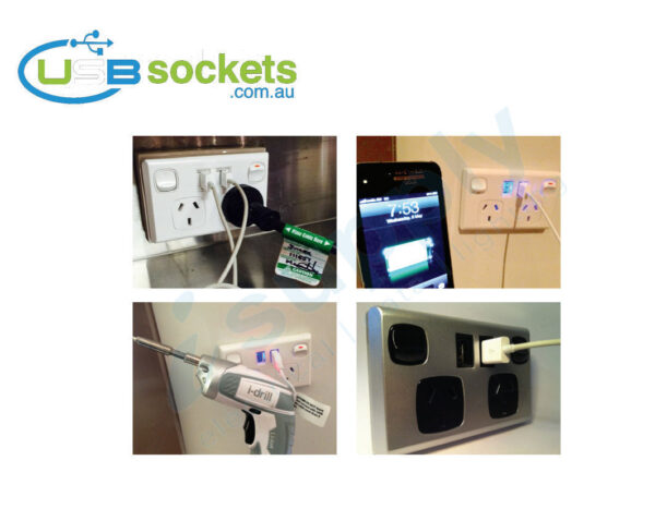 USB Double Power Point Plug Socket Switch Wall Power Australian - Image 9