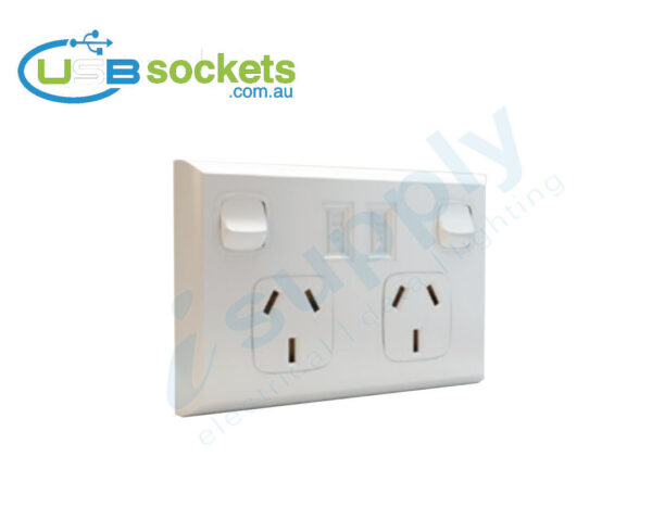 USB Double Power Point Plug Socket Switch Wall Power Australian - Image 10