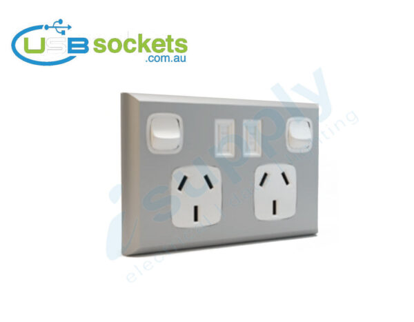 USB Double Power Point Plug Socket Switch Wall Power Australian - Image 12