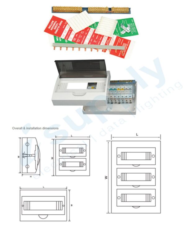 NLS 12 Pole Surface Mount Din Rail Distribution Board 30182