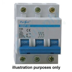 50A Circuit Breaker 3 Pole 6kA MCB