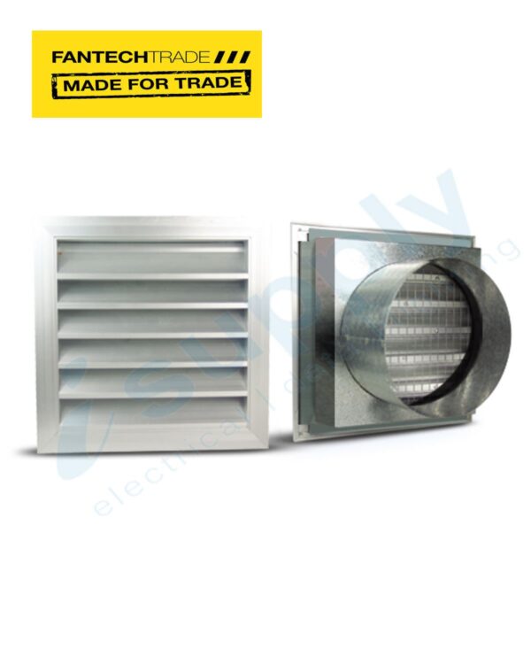 FANTECH Aluminium External Grille with 250mm spigot ELDA250