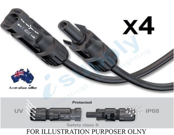 MC4 connectors for PV Solar panel (male & female) – 4 Pairs