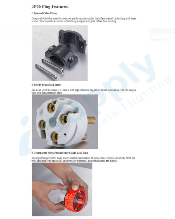 PULSET 3 Phase 5 Pin Straight Plug - 40Amp (IP/PLS3PH540) - Image 3