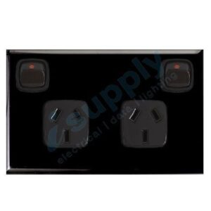 TRANSCO Power Point Double Pole 240 V 10 Amp GPO Outlet Caravan BLACK