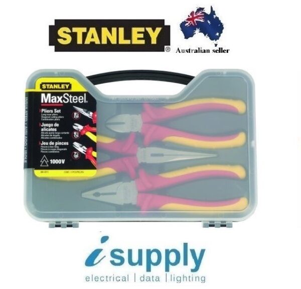 STANLEY MAXSTEEL 3 PIECE INSULATED 1000V PLIER SET 84-011-S - Image 3