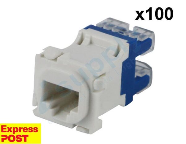 100 x CLIPSAL COMPATIBLE CAT6 RJ45 Data Inserts Jacks Mech EXPRESS POST