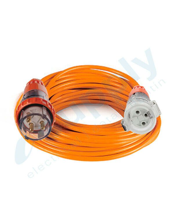 20 Amp Extension Lead: Single Phase,3 pin round 240V 10 20 30 Metres